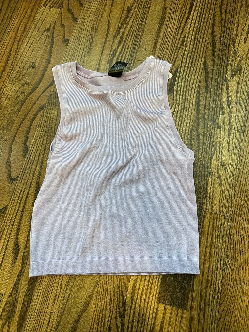 Express Lavender Metallic Ribbed Tank Top